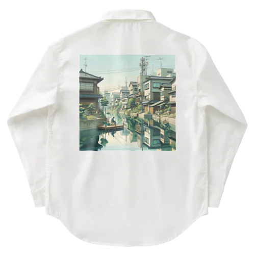 住宅街、昼休憩の釣り祭り Work Shirt