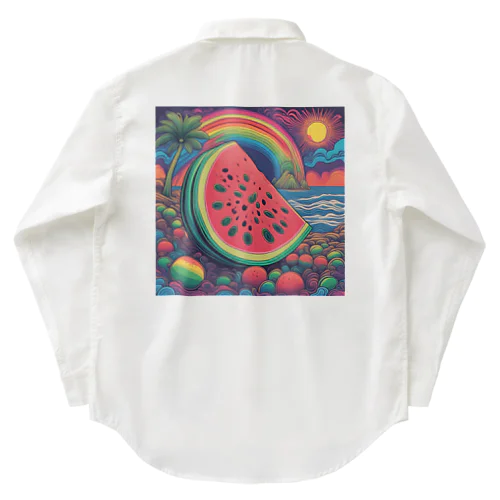 PSYCHEDELICスイカ Work Shirt