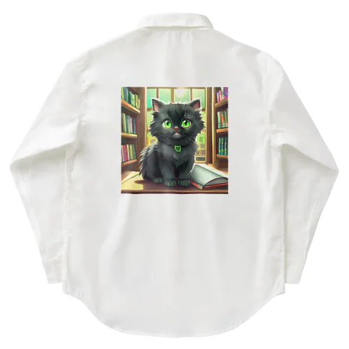 図書室の黒猫01 Work Shirt