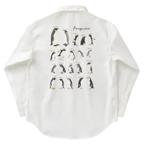 【淡色用】20種のペンギン ワークシャツ