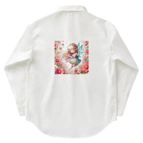 咲き誇る花🌼と可愛い妖精💞 ワークシャツ