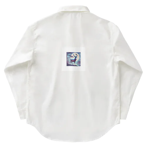 神秘的な鹿 Work Shirt