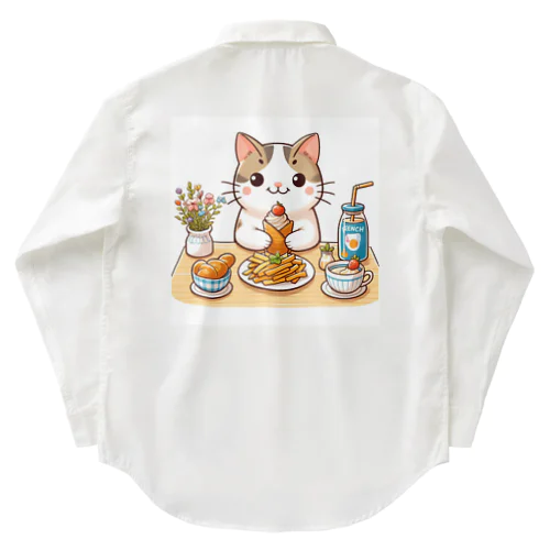 猫くんの豪華なカフェごはん♪ Work Shirt