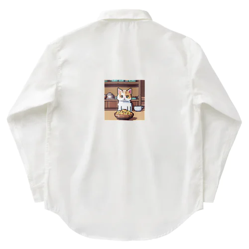 ご飯を待っている猫 Work Shirt