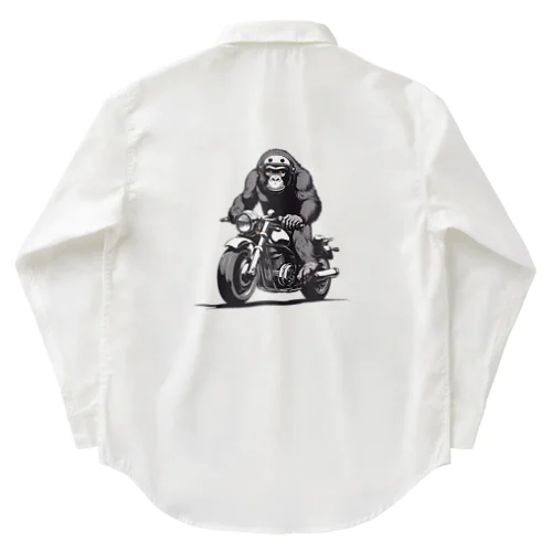 バイクに乗ったゴリラ Work Shirt