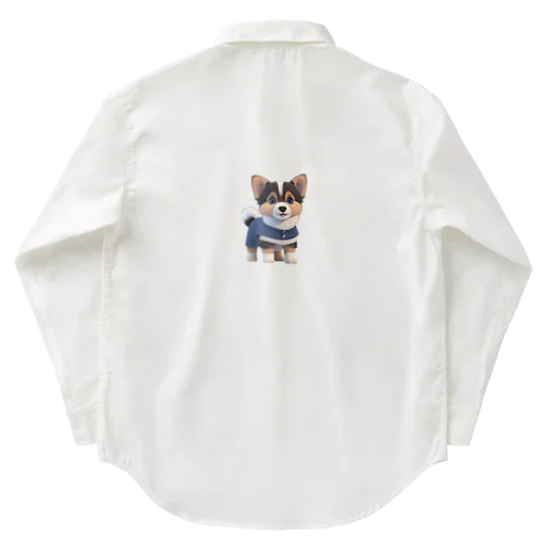 可愛い３D犬 ワークシャツ