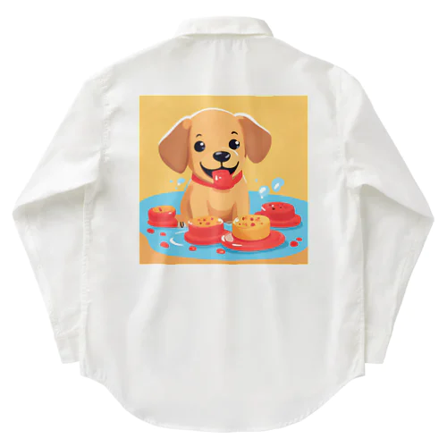 スイーツが大好きな子犬 Work Shirt