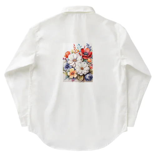 たくさんの花々を Work Shirt