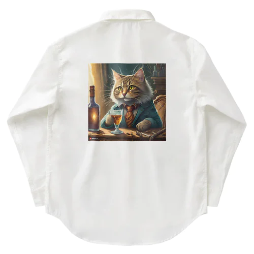 酒が好きな猫（社長） Work Shirt