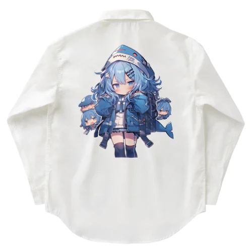 サメフードの美少女 Work Shirt