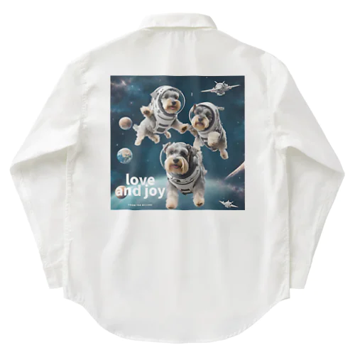 宇宙遊泳するミニチュアシュナウザー Work Shirt