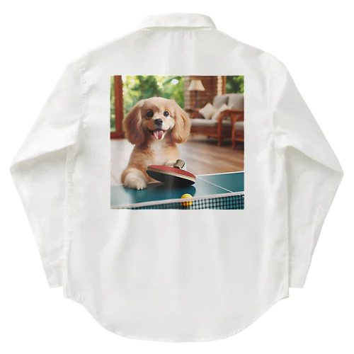 可愛い卓球犬 Work Shirt