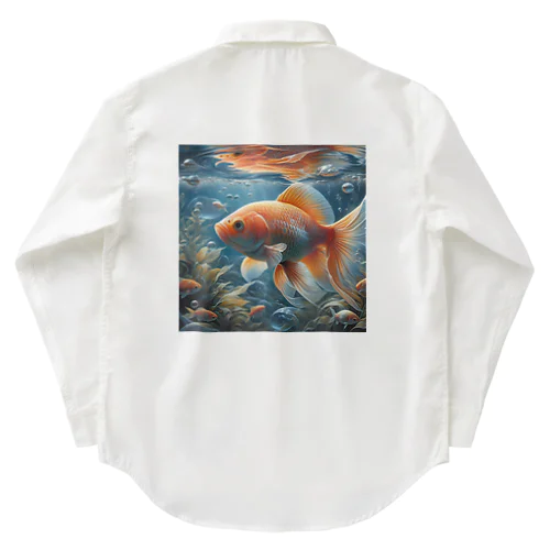 金運招福金魚様 Work Shirt