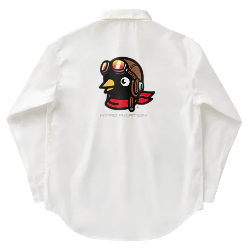 NYAO AVIATION ブランドキャラクター「ペンギンパイロット」 ワークシャツ