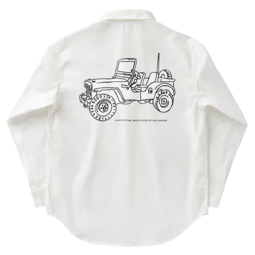 Jeep イラスト ライン画 ワークシャツ