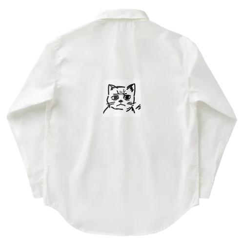 訝しげな顔の猫 Work Shirt