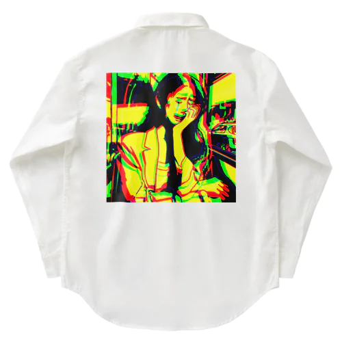 バスで泣いている女性「woman crying on the bus」 Work Shirt