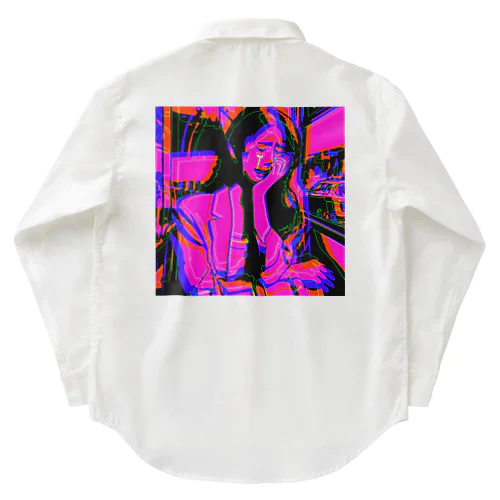 バスで泣いている女性2「woman crying on the bus2」 Work Shirt