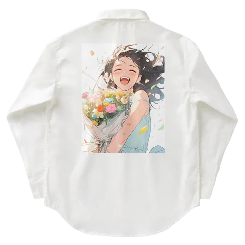お花束と飛び入りの笑顔 アメジスト 2846 ワークシャツ