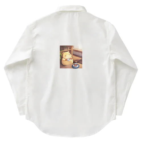 のほほんとスープを飲むカピバラくん Work Shirt