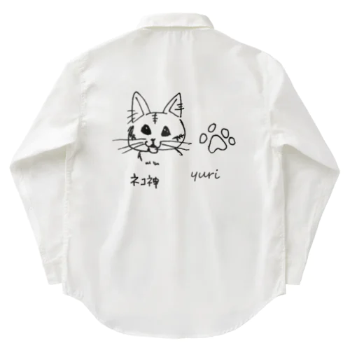 ネコ神　(チャーちゃん)　ユリ作品２ Work Shirt