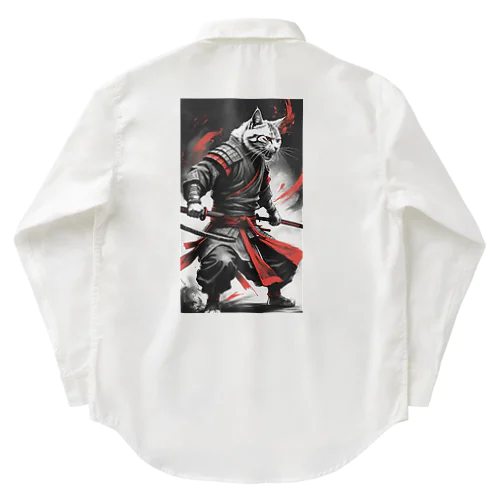 サムライ猫パート1[SAMURAI　CAT] Work Shirt