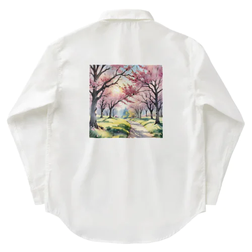 桜並木 ワークシャツ