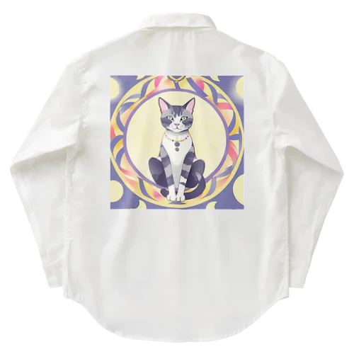 猫と魔法陣 Work Shirt