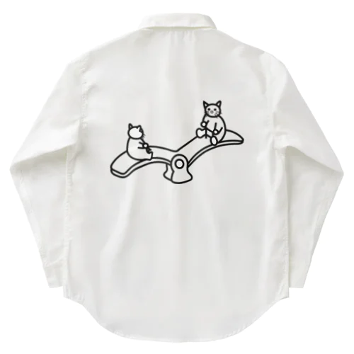 猫のシーソー ワークシャツ