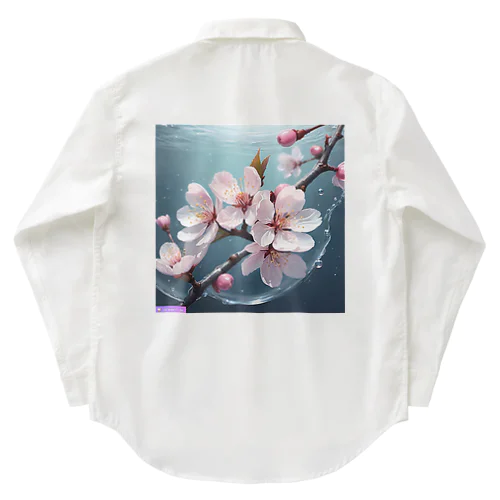 水に咲く桜 Work Shirt