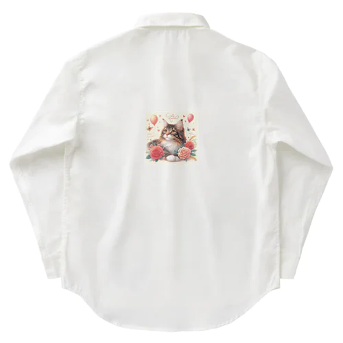 猫と薔薇 Work Shirt