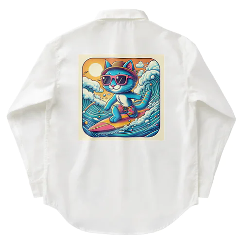 猫サーファーたま Work Shirt