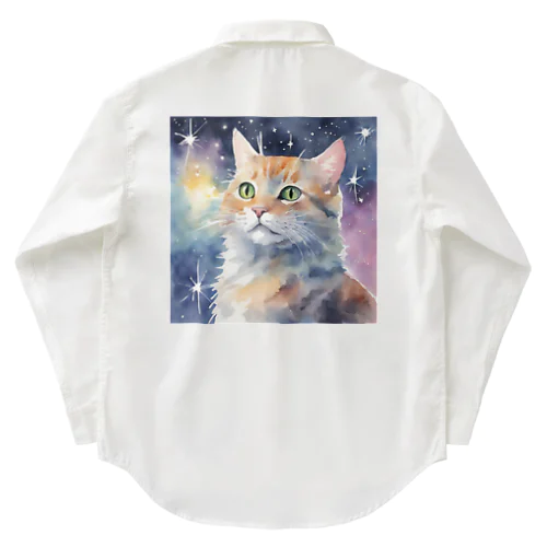 宇宙猫 ワークシャツ