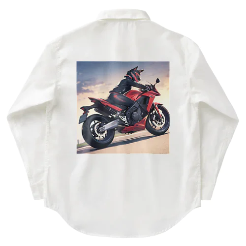 猫バイク ワークシャツ