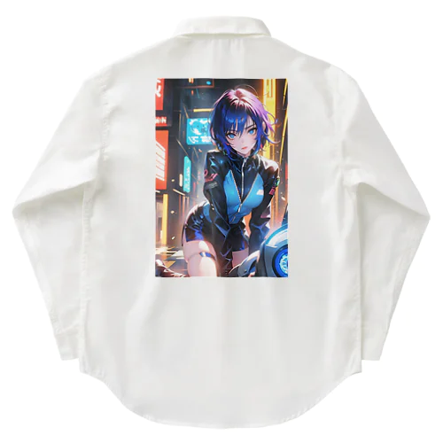 サイバーパンク　2次元美少女 Work Shirt