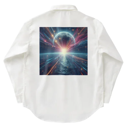 宇宙の美しい未来を切り開く月の輝き✨ ワークシャツ