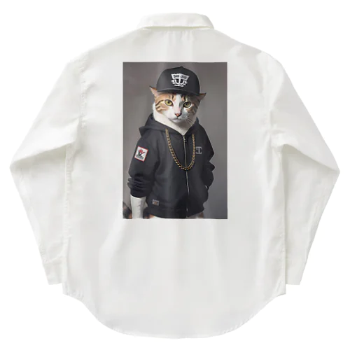 ヒップホップ猫 Work Shirt