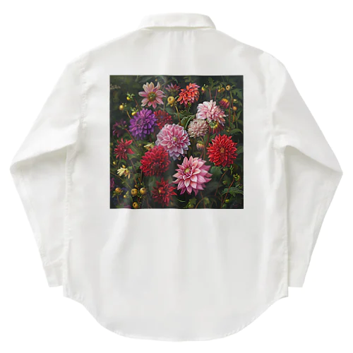 ダリヤの花いろいろ　なでしこ1478 ワークシャツ