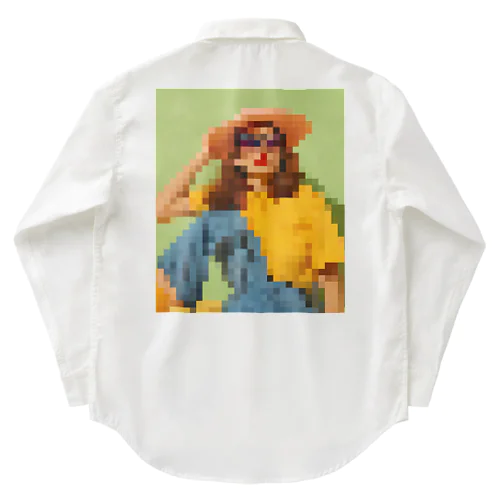 art woman mosaic Work Shirt