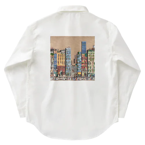 油絵　知らない都市の風景　ノスタルジー Work Shirt