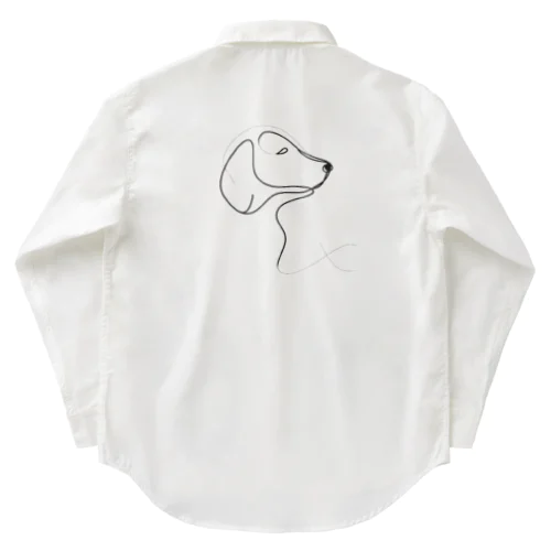 犬のラインアート Work Shirt