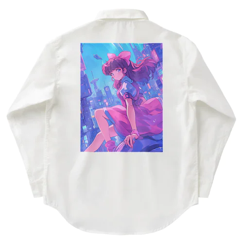 昭和レトロアニメ風近未来ガール Work Shirt