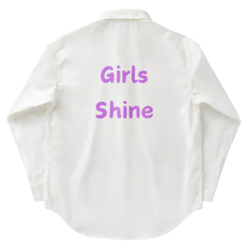 Girls Shine-女性が輝くことを表す言葉 ワークシャツ