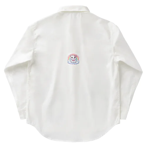 白猫のイラストグッズ Work Shirt