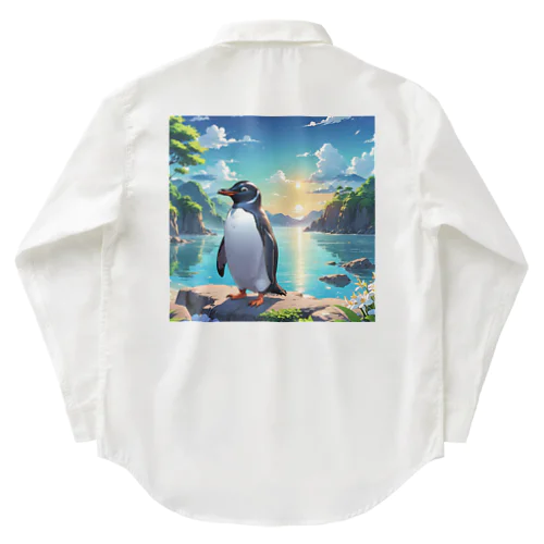 海辺のペンギン画像！ Work Shirt