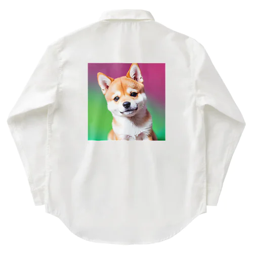 キュルルン顔の柴犬さん Work Shirt