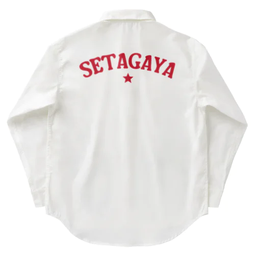 世田谷グッズ　レッドロゴ（setagaya item） ワークシャツ