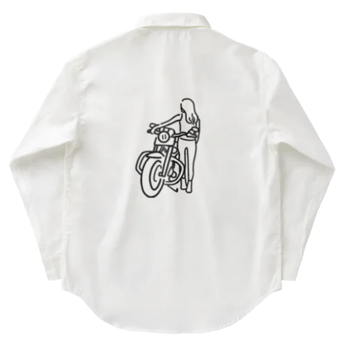 バイク女子と愛車 ワークシャツ