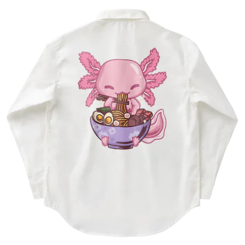 アホロートルラーメンアニメかわいい食べる女の子ティーンズ Work Shirt