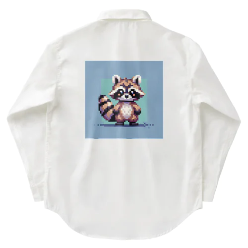 ドット絵アライグマちゃんTシャツサイズ ワークシャツ